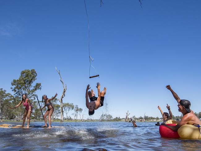 Holidayers have fun at Nagambie Lakes Leisure Park. Picture: Jason Edwards