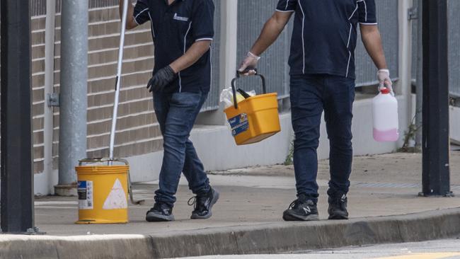 School cleaners at a Sydney high school. Picture: NCA NewsWire