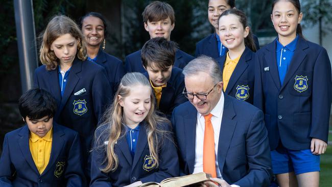 Prime Minister Anthony Albanese is hoping the 2023 Spelling Bee can beat last year’s record of 61,000 participants. Picture: Julian Andrews