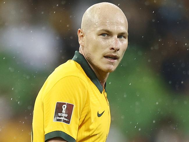 MELBOURNE, AUSTRALIA - JANUARY 27: Aaron Mooy of Australia looks on during the FIFA World Cup Qatar 2022 AFC Asian Qualifier match between Australia Socceroos and Vietnam at AAMI Park on January 27, 2022 in Melbourne, Australia. (Photo by Mike Owen/Getty Images)