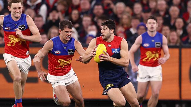 Champion midfielder Christian Petracca was limping for most of the match. Picture by Michael Klein