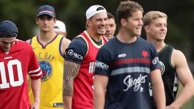 Sonny Bill Williams trains with his Sydney Roosters teammates last week. Picture: Getty Images