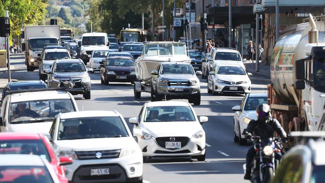 Hobart’s traffic congestion is becoming progressively worse. Picture: NIKKI DAVIS-JONES