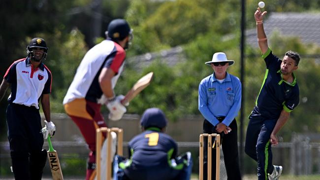 Mitch Johnstone spins one for the VTCA. Picture: Andy Brownbill