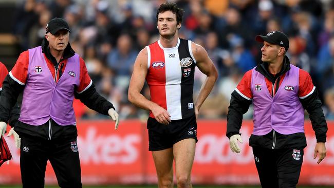 Dylan Roberton collapsed during a game in 2018. Picture: AAP Images