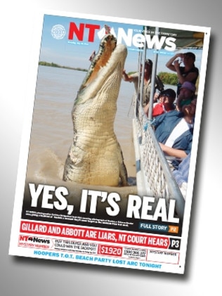 Brutus makes a splash on the front page of the NT News