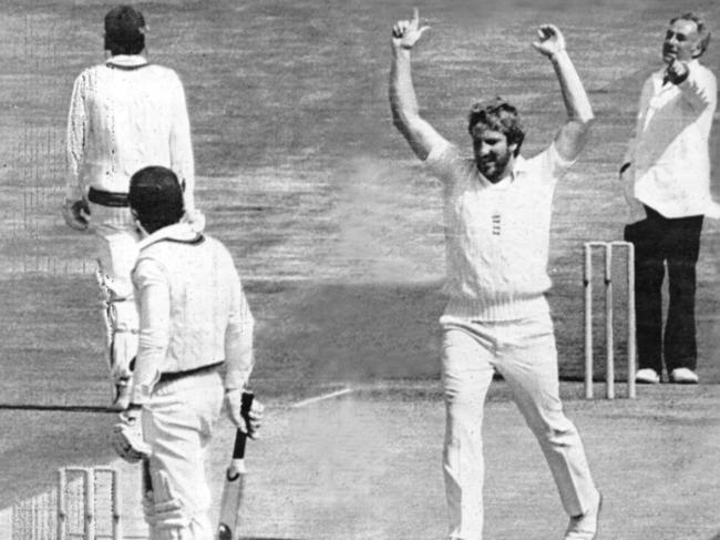 File photo of Ian Botham showing his delight as he has Woodsout for ten runs - Game England v Australia @ Headiingley Leeds this was the start of Australian Collapse. Pic Upi july 21 1981. Picture: Archive News Ltd