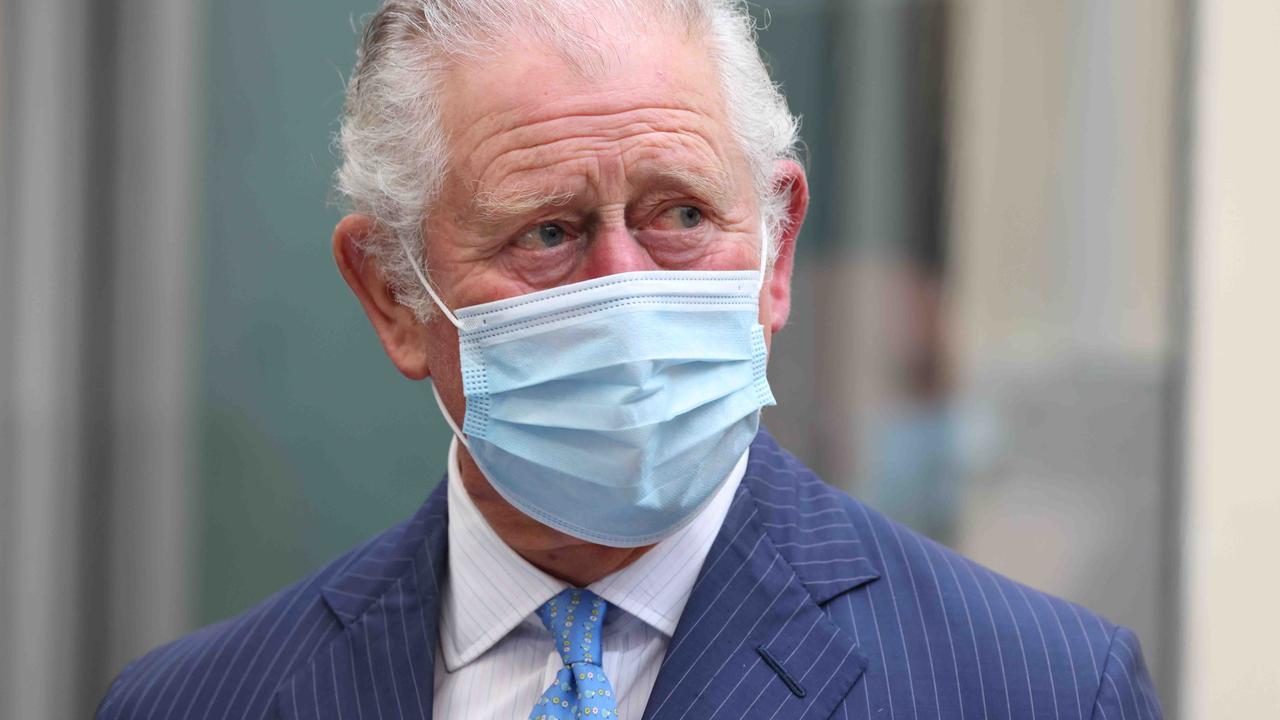 Prince Charles visiting a vaccine pop-up clinic in London today. Picture: Ian Vogler/Getty Images