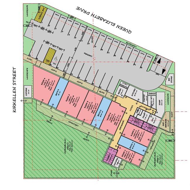 Floor plan for the childcare development on Kirkellen Street, Berserker.