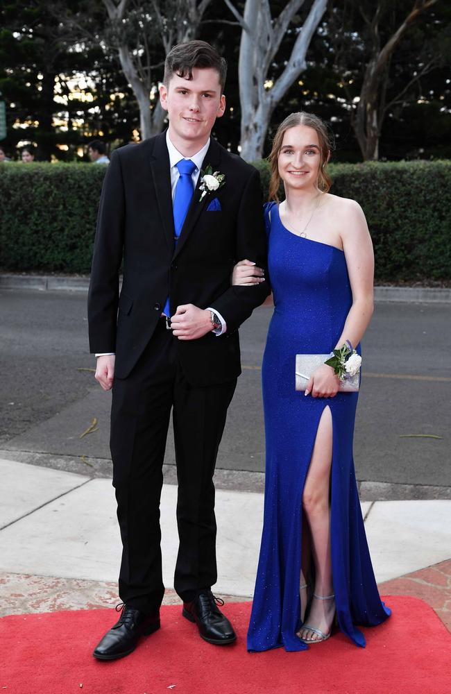 Harrison King and Kya Daley at Centenary Heights State High School formal. Picture; Patrick Woods.