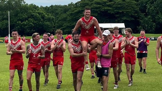 Waratah FC's club life member Brent Rowley played his 300th match for the club at the weekend. Picture: Waratah Facebook