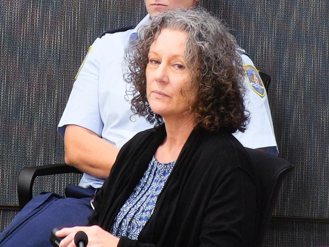 Kathleen Folbigg appears on a video link screened a the NSW Coroners Court, Sydney, Monday, April 2019, 2019. An Inquiry continues into convictions of "baby killer" Kathleen Megan Folbigg. (AAP Image/Peter Rae) NO ARCHIVING