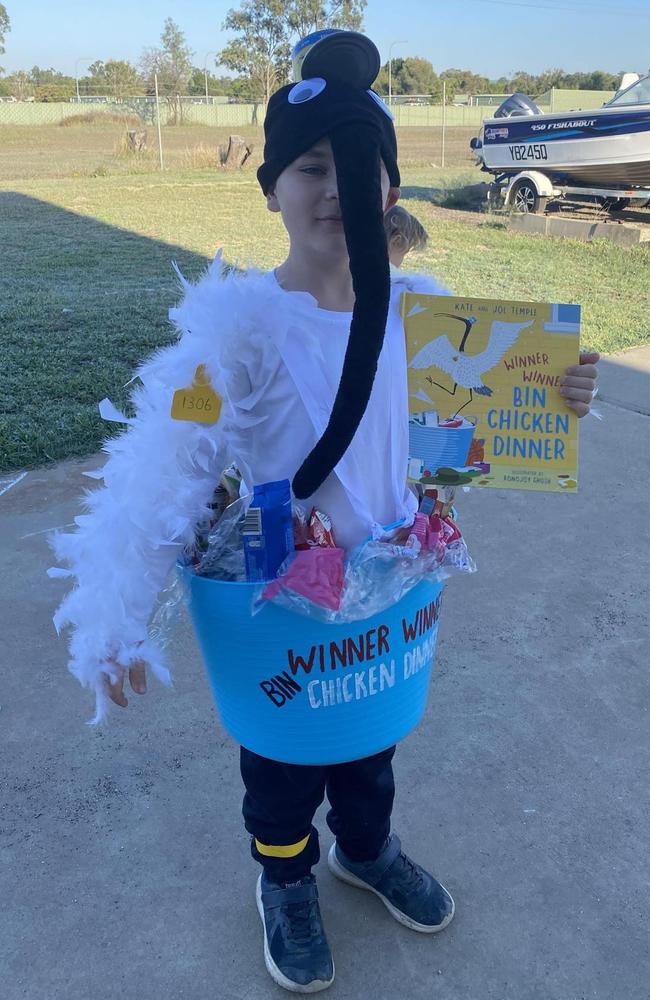 Blake Kenny from Dysart State School as Winner Winner Bin Chicken Dinner. Photo: Aleisha Kenny