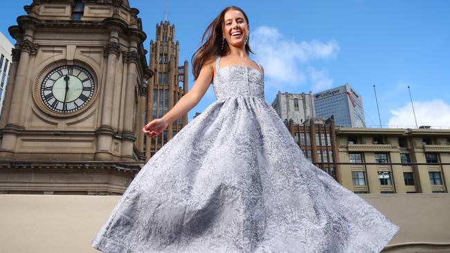 Mattie Gouman in one of the looks from the Melbourne Fashion Week finale. Picture: David Caird