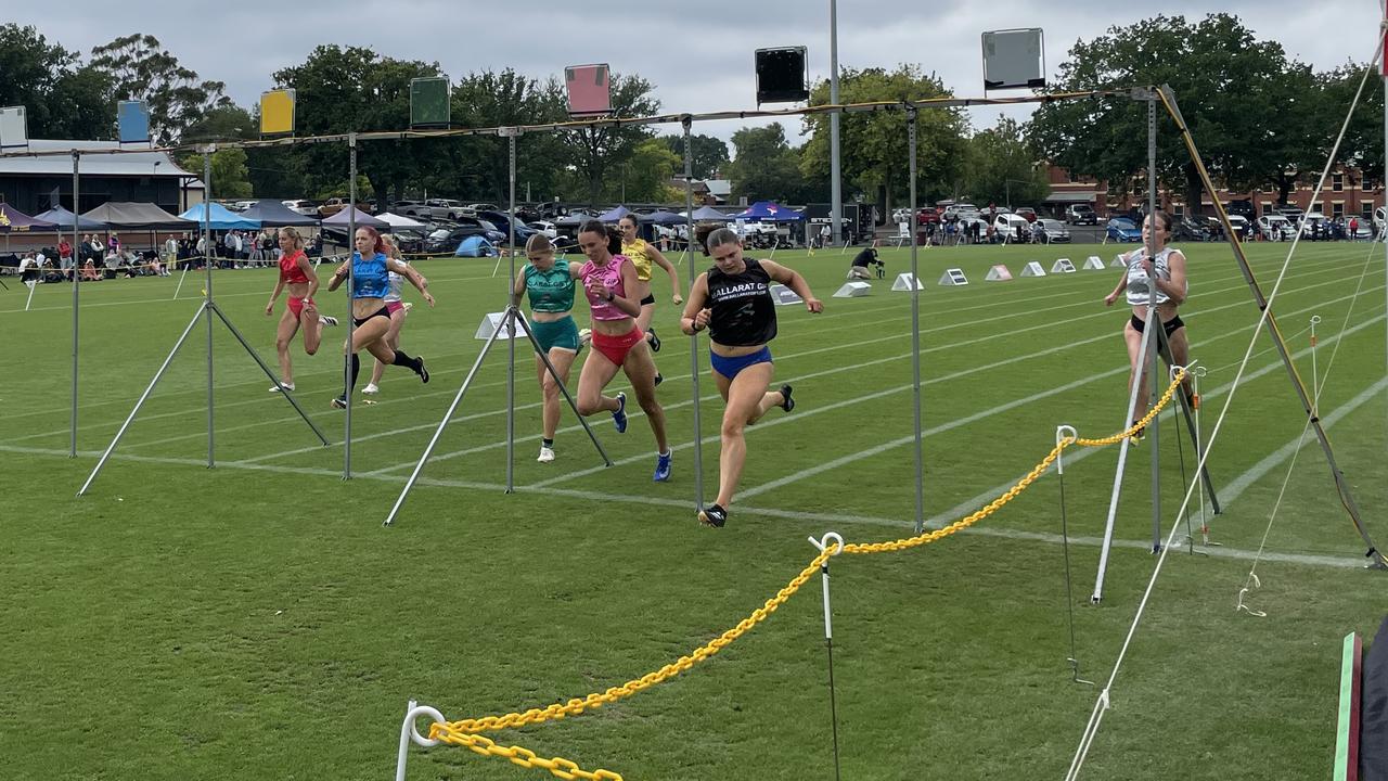 Ruby Crisp wins her semi-final at the Ballarat Gift. Picture: Shane Jones.