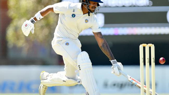 Hashan Wanasekara of Deer Park survives a run-out attempt during the Victorian Turf Cricket Association Kookaburra Sports/Turner Shield Grand Final match between Deer Park and Sydenham Hillside at John McLeod Reserve, on March 16, 2024, in Melbourne, Australia. (Photo by Josh Chadwick)