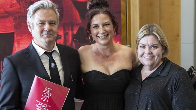 DEA awards Master of Ceremonies Paul McDermott, Department of Education's Krissy Breed and DEA deputy chair Karina Bourne.