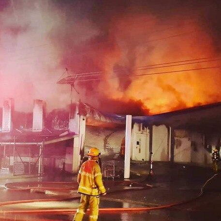 NT Oriental Emporium was engulfed in flames on Thursday morning. Picture: SUPPLIED