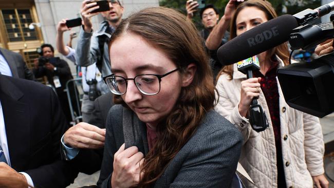 Caroline Ellison, former chief executive officer of Alameda Research LLC, leaves Manhattan Federal Court after testifying during the trial of FTX CEO Sam Bankman-Fried.