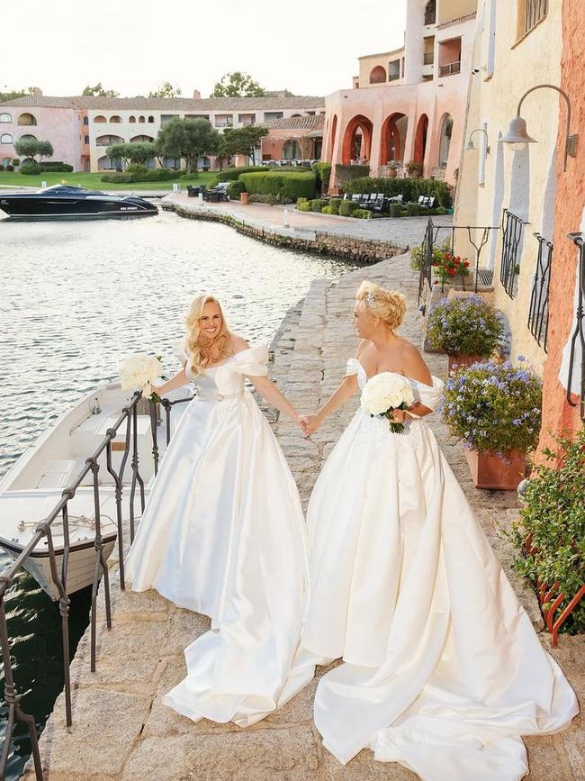 Rebel Wilson and Ramona Agruma’s nuptials in Sardinia, Italy. Picture: Instagram