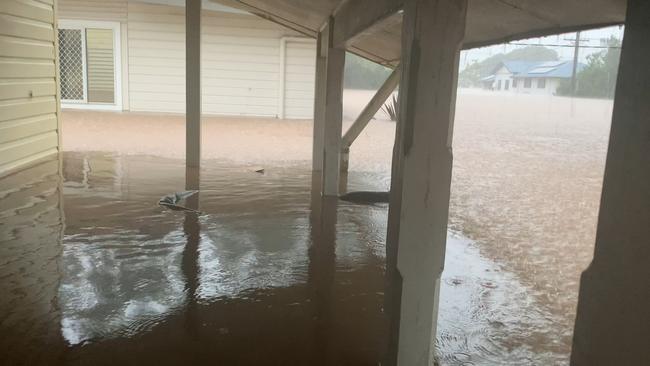 Flood water rises in South Lismore on February 28, 2022.