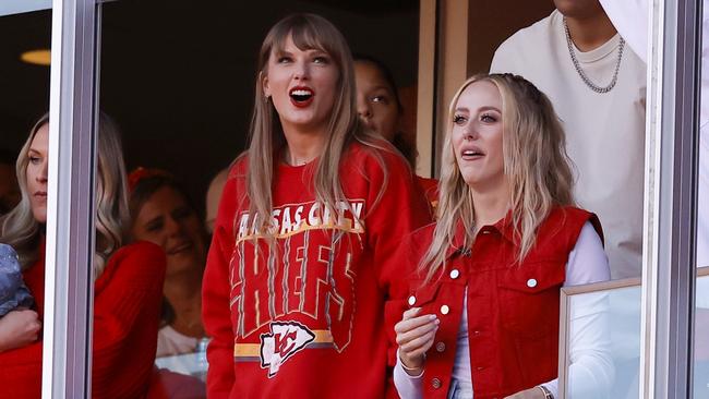 Swift cheering on Kelce during one of his games. Picture: David Eulitt