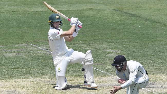 Labuschagne shows no fear at the crease. Picture: AP