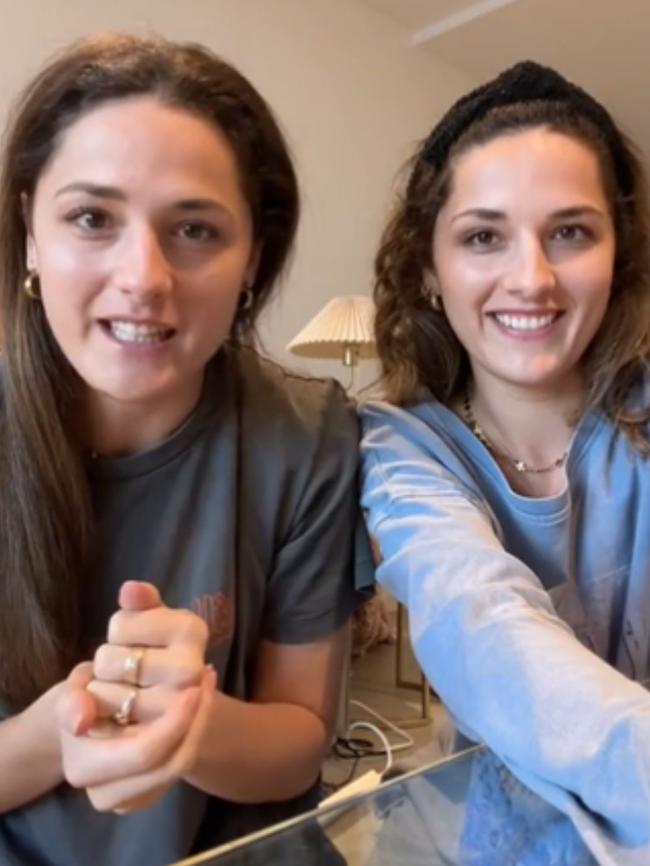 Sisters Renee and Jasmine Hogan shared their DNA results live on TikTok. Picture: TikTok (reneehoagss)