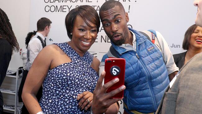 Joy Reid and Deeray McKesson attend the The Donald J. Trump Presidential Twitter Library Opening Reception in 2017. Picture: Getty Images