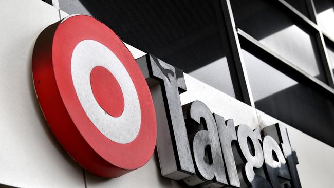 A close up view of a Target store sign in Adelaide, Friday, May 22, 2020. Up to 167 Target and Target Country stores will be shut or converted to Kmart sites. (AAP Image/David Mariuz) NO ARCHIVING