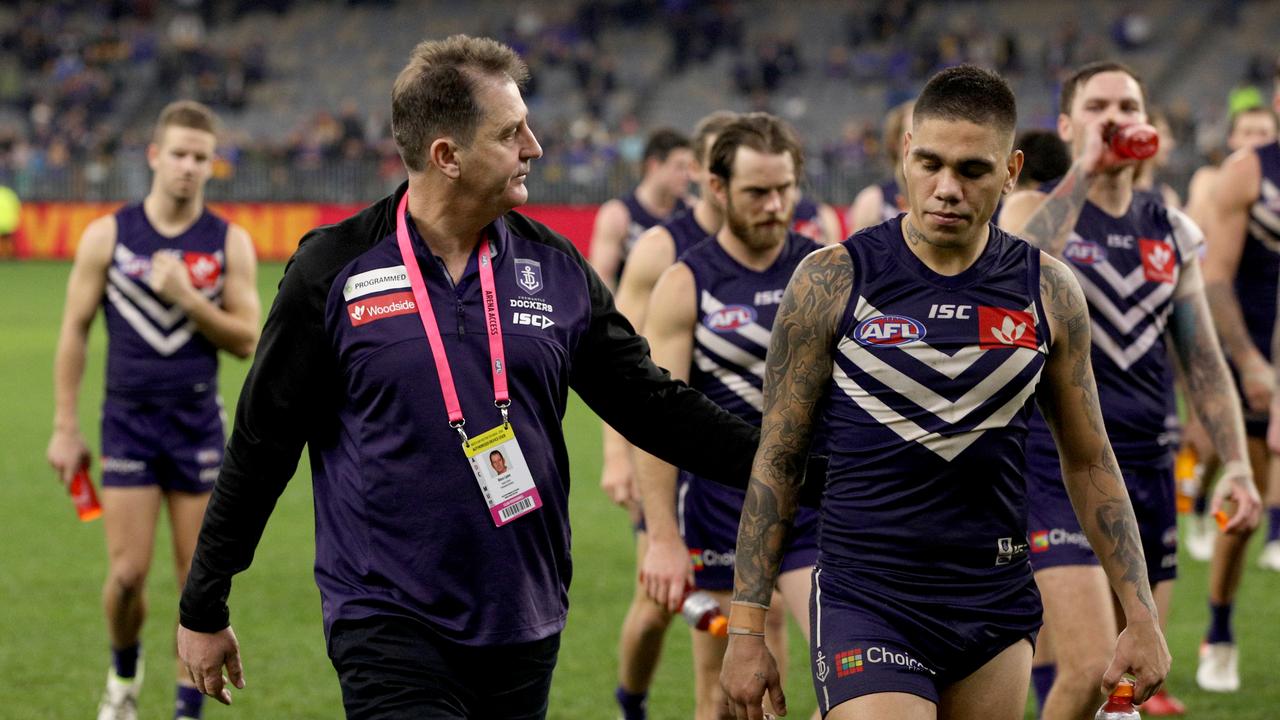 Ross Lyon says he hasn’t lost the support of the players. Photo: Richard Wainwright/AAP Image.