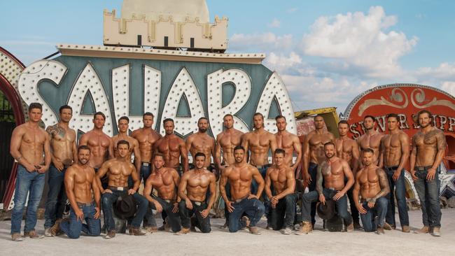 Australia's Thunder from Down Under male revue who perform at The Excalibur Hotel &amp; Casino in Las Vegas. Picture: Nathan Edwards