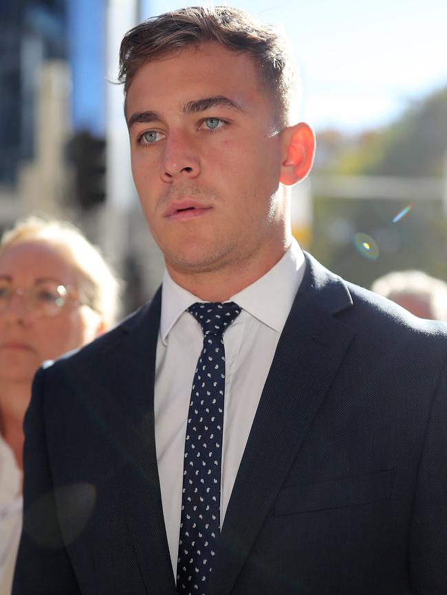 Callan Sinclair arrives at the Downing Centre in Sydney. Picture: NCA NewsWire/Christian Gilles