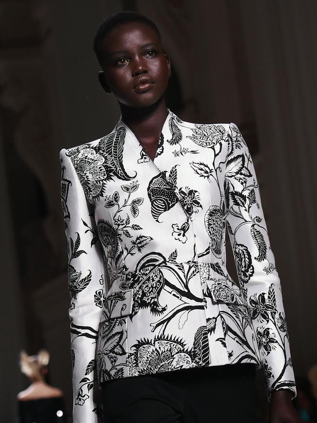 Adut walking for Givenchy in Paris. Picture: Lucas Barioulet