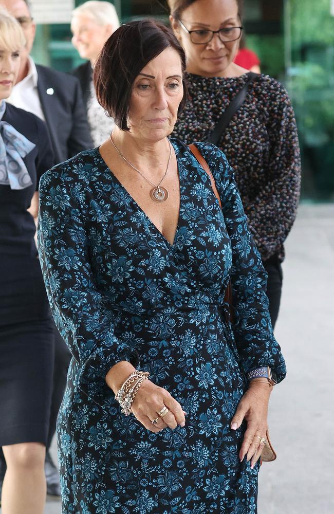 Hannah Clarke’s mother Sue Clarke outside the inquest today. Picture: Liam Kidston