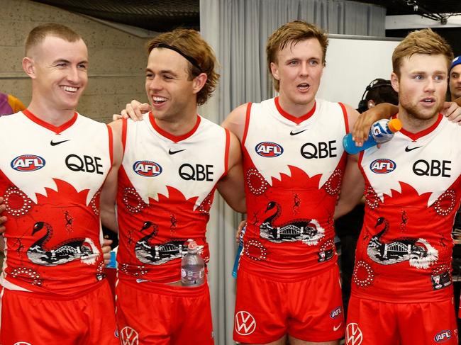 The Swans are flying on top of the AFL ladder. (Photo by Michael Willson/AFL Photos via Getty Images)