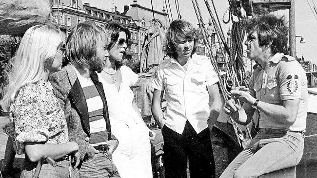 Swede love: Molly Meldrum interviews ABBA in Stockholm in 1976. Picture: News Corp Australia