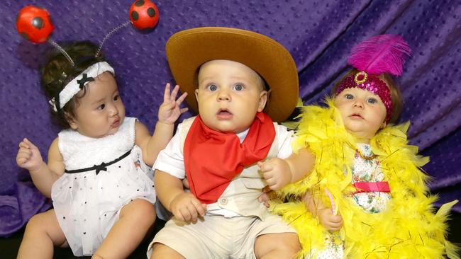 Dressing your baby up in a cute costumes is the right of every parent, but just be prepared to wipe vomit off those feathers. Picture: Anna Rogers