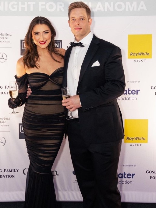 Savage and her partner, Tom at a fundraising event last year.