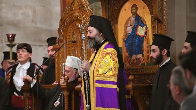 The Greek Orthodox leader’s extravagant robes and trips to Europe are legitimate church traditions, his lawyer argues. Picture: AAP Image/Dylan Coker