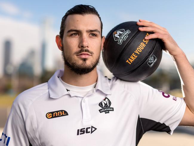 Goulding’s first official day in 2015 as a Melbourne United player. Picture: Mark Dadswell