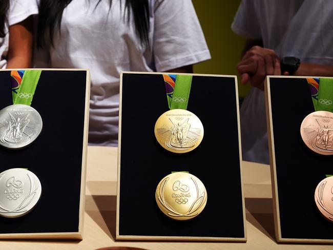 The other side of the gold, silver and bronze Olympic and Paralympic medals