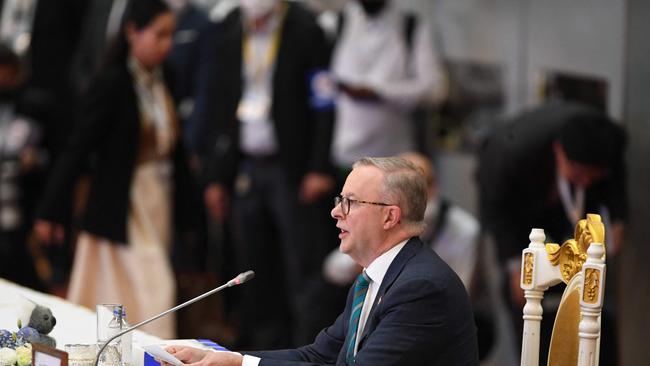 Australian Prime Minister Anthony Albanese speaks during the ASEAN summit: Picture: AFP