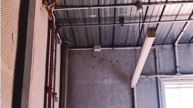 Damage sustained at the firearms range at the academy, which forced its closure for almost five months. Picture: SA Police