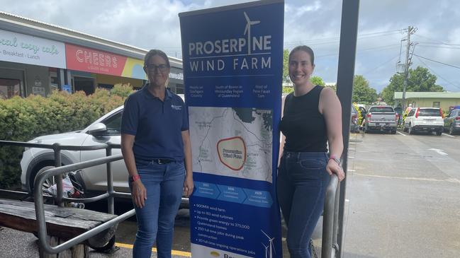 A community meeting was held by Rebecca and Megan to talk about the newly proposed Proserpine wind farm. Picture: Estelle Sanchez