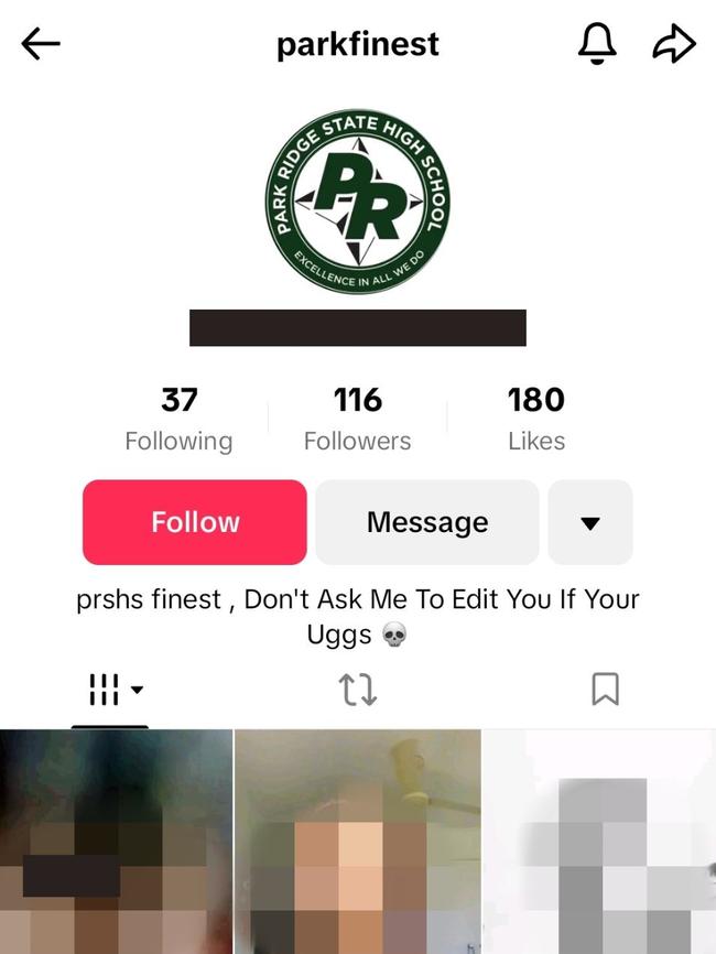 An account was created to rank the most attractive students at Park Ridge State High School. Picture: TikTok