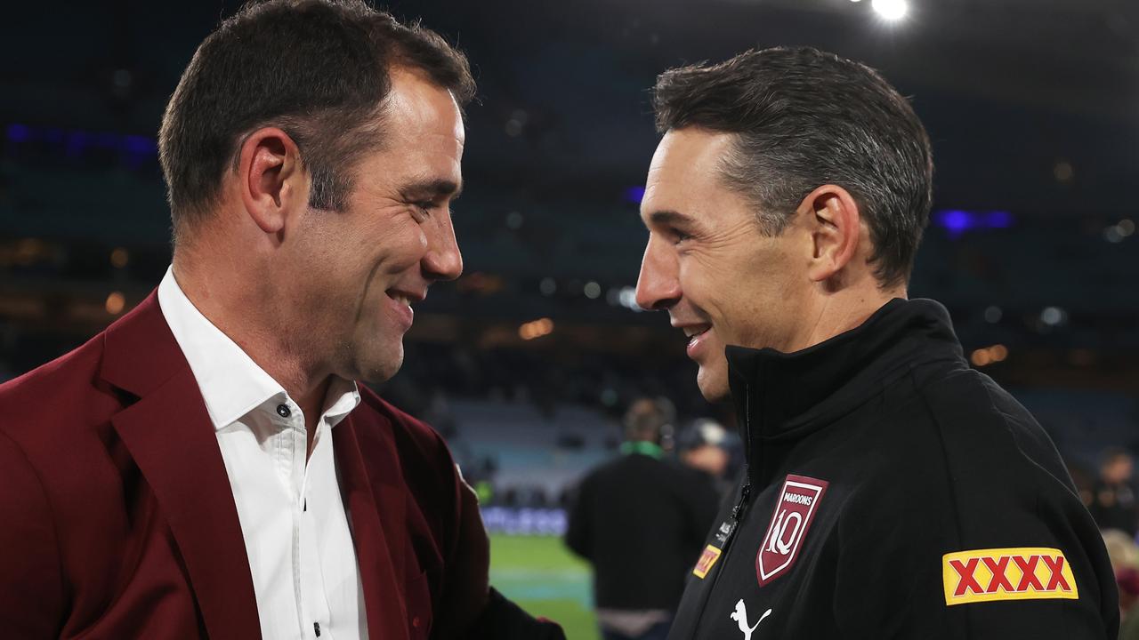 Cameron Smith and Maroons head coach Billy Slater.
