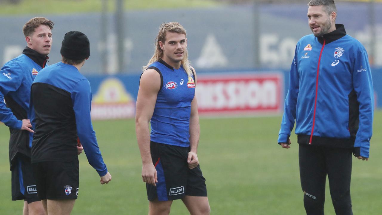 Bailey Smith has returned to training at Whitten Oval. Picture: David Crosling