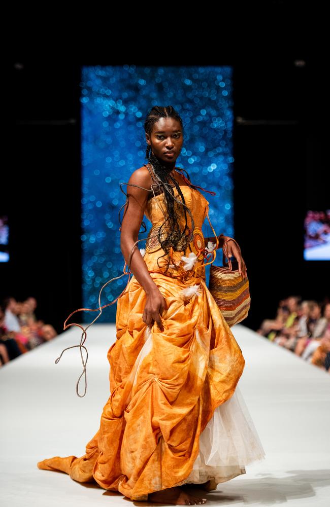 2024 Country to Couture at the Darwin Convention Centre showcases hand-designed First Nations fashion. Picture: Pema Tamang Pakhrin