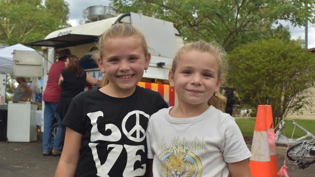 Lily and Layla at the Great Australian Bites Australia Day event 2023. Picture: Chloe Cufflin.